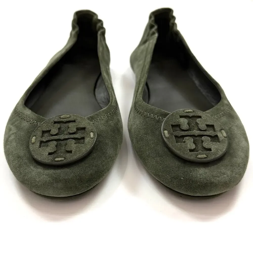 Tory Burch Minnie Travel Ballet Flats in Suede Aneto